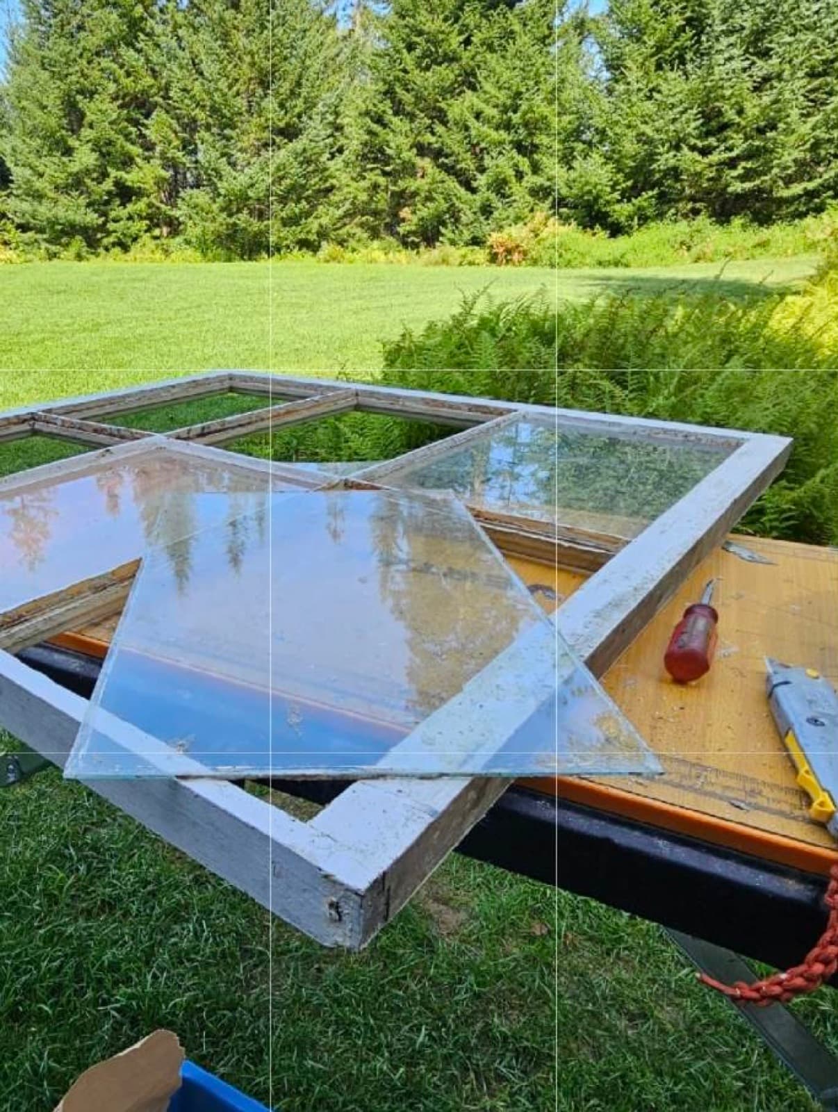 Antique glass replacement — restored window pane